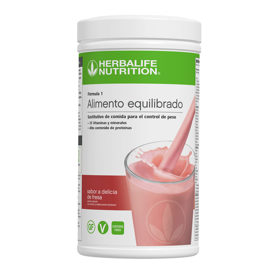 Fórmula 1 batido sustitutivo - delicia de fresa